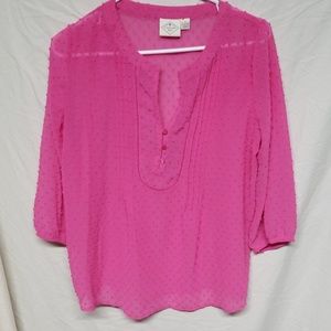 ST. JOHN'S BAY Sheer Boho Pintuck Blouse